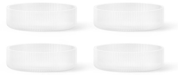 Skleněná miska Ripple Frosted – set 4 ks