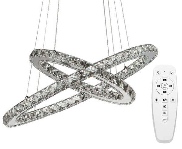 Toolight - LED stropní svítidlo + dálkové ovládání APP418-CP, chromová, OSW-65016