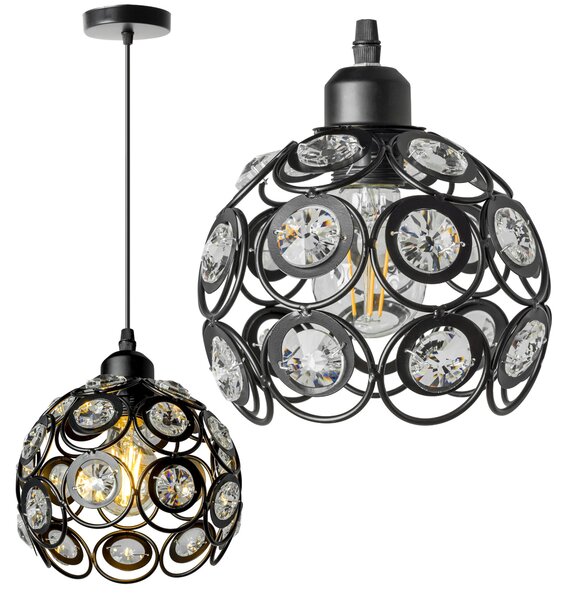 Toolight Křišťálová lampa APP206 černá
