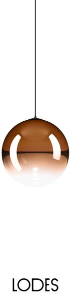 Lodes Designové závěsné LED svítidlo RANDOM SOLO, 1W, ø 14 cm, CRI90 Teplota světla: 2700K, Barva stínidla: Oranžová, Barva kabelu: černá