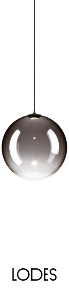 Lodes Designové závěsné LED svítidlo RANDOM SOLO, 1W, ø 14 cm, CRI90 Teplota světla: 2700K, Barva stínidla: Oranžová, Barva kabelu: černá