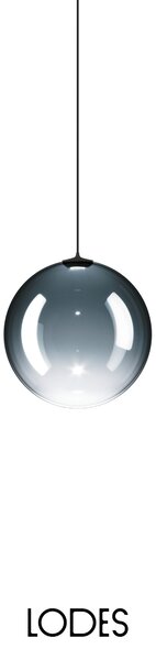 Lodes Designové závěsné LED svítidlo RANDOM SOLO, 1W, ø 14 cm, CRI90 Teplota světla: 2700K, Barva stínidla: Oranžová, Barva kabelu: černá