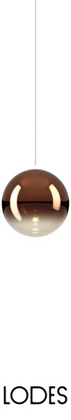 Lodes Designové závěsné LED svítidlo RANDOM SOLO, 1W, ø 10 cm, CRI90 Teplota světla: 2700K, Barva stínidla: Bronzová, Barva kabelu: transparentní