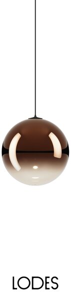 Lodes Designové závěsné LED svítidlo RANDOM SOLO, 1W, ø 14 cm, CRI90 Teplota světla: 2700K, Barva stínidla: Oranžová, Barva kabelu: černá