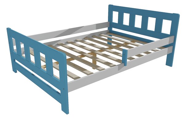 Vomaks Dětská postel se zábranou VMK010FA KIDS Rozměr: 120 x 200 cm, Barva: barva modrá + bílá