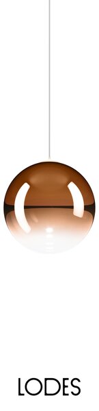 Lodes Designové závěsné LED svítidlo RANDOM SOLO, 1W, ø 14 cm, CRI90 Teplota světla: 2700K, Barva stínidla: Oranžová, Barva kabelu: transparentní