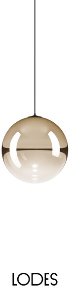 Lodes Designové závěsné LED svítidlo RANDOM SOLO, 1W, ø 14 cm, CRI90 Teplota světla: 2700K, Barva stínidla: Oranžová, Barva kabelu: černá