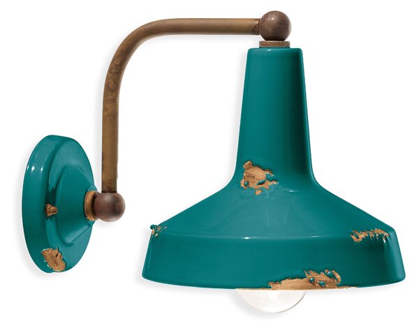 Ferroluce Nástěnné retro svítidlo VINTAGE, š. 28 cm, 1xE27 Barva: Světle modrá