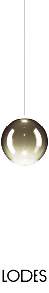 Lodes Designové závěsné LED svítidlo RANDOM SOLO, 1W, ø 10 cm, CRI90 Teplota světla: 2700K, Barva stínidla: Zlatá šalvěj, Barva kabelu: transparentní
