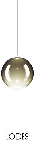 Lodes Designové závěsné LED svítidlo RANDOM SOLO, 1W, ø 14 cm, CRI90 Teplota světla: 2700K, Barva stínidla: Zlatá šalvěj, Barva kabelu: transparentní