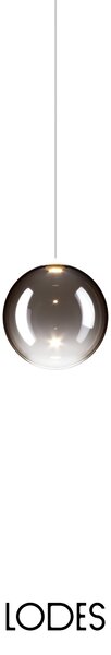 Lodes Designové závěsné LED svítidlo RANDOM SOLO, 1W, ø 10 cm, CRI90 Teplota světla: 2700K, Barva stínidla: Kouřová, Barva kabelu: transparentní