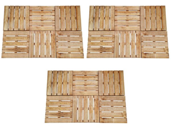 18 ks terasové dlaždice 50 x 50 cm dřevo hnědé