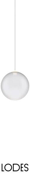 Lodes Designové závěsné LED svítidlo RANDOM SOLO, 1W, ø 10 cm, CRI90 Teplota světla: 2700K, Barva stínidla: Sněhově bílá, Barva kabelu: transparentní