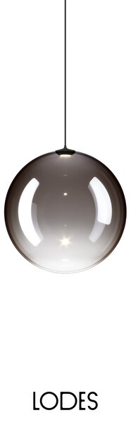 Lodes Designové závěsné LED svítidlo RANDOM SOLO, 1W, ø 18 cm, CRI90 Teplota světla: 2700K, Barva stínidla: Kouřová, Barva kabelu: černá