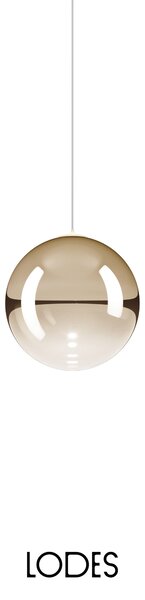 Lodes Designové závěsné LED svítidlo RANDOM SOLO, 1W, ø 14 cm, CRI90 Teplota světla: 2700K, Barva stínidla: Zlatá, Barva kabelu: transparentní