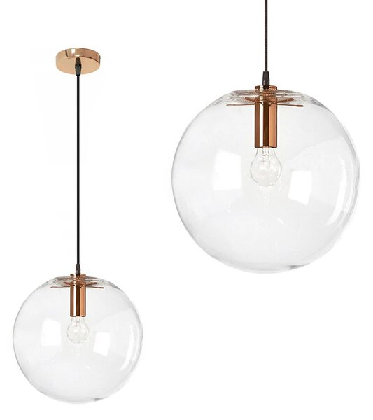Toolight - Závěsné skleněné stropní svítidlo Lassi 20 cm 1xE27, Růžové zlato, OSW-00130