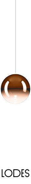 Lodes Designové závěsné LED svítidlo RANDOM SOLO, 1W, ø 10 cm, CRI90 Teplota světla: 2700K, Barva stínidla: Oranžová, Barva kabelu: transparentní