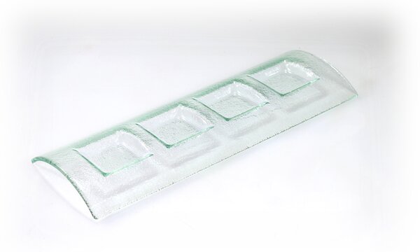 BDK-GLASS Skleněný svícen TUNNEL na 4 svíčky čirý