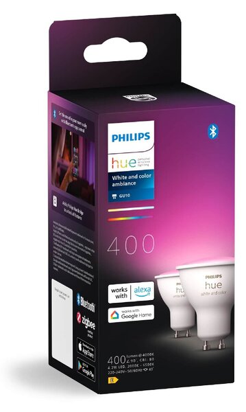 Hue sada 2x LED žárovka WACA GU10 4,2W 400lm 2000K-6500K RGB CRI80 IP20