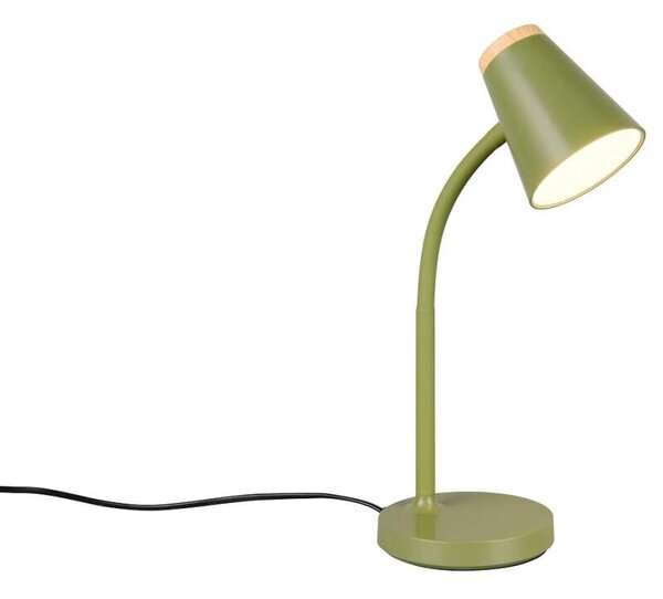 Trio Leuchten R55831115 PONGO - Čtecí stolní lampa v zelené barvě, LED 4,5W, 500lm, 3000K, 36cm (LED stolní lampa na čtení s vypínačem na stínidle)