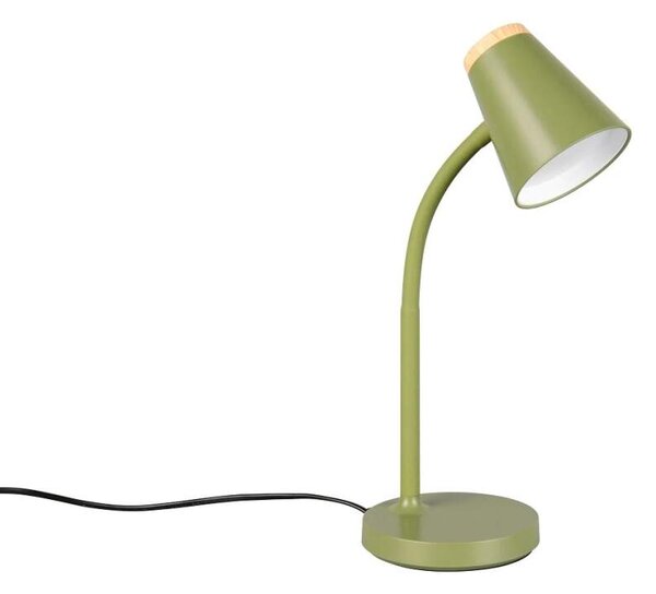 Trio Leuchten R55831115 PONGO - Čtecí stolní lampa v zelené barvě, LED 4,5W, 500lm, 3000K, 36cm (LED stolní lampa na čtení s vypínačem na stínidle)