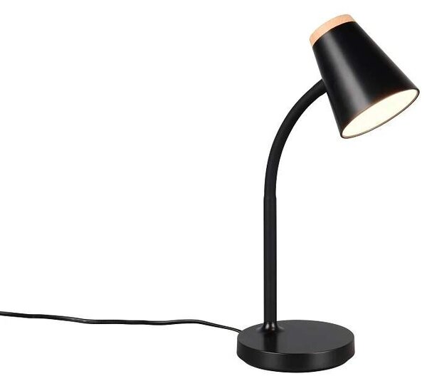 Trio Leuchten R55831102 PONGO - Čtecí stolní lampa v černé barvě, LED 4,5W, 500lm, 3000K, 36cm (LED stolní lampa na čtení s vypínačem na stínidle)