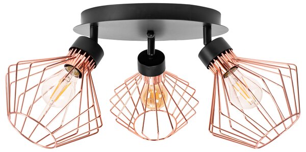 Toolight - Stropní lampa typu reflektor 392195, černá-růžové zlato, OSW-08561