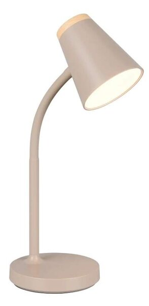 Trio Leuchten R55831143 PONGO - Čtecí stolní lampa v jemně hnědé barvě, LED 4,5W, 500lm, 3000K, 36cm (LED stolní lampa na čtení s vypínačem na stínidle)