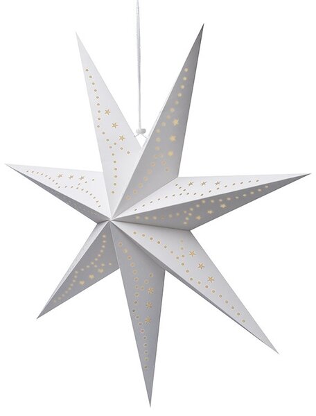 Vánoční papírová hvězda sedmicípá STARION 60 cm, bílá