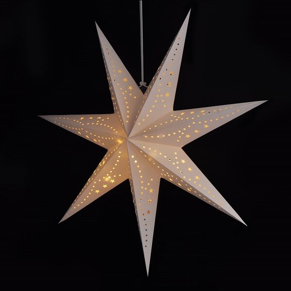 Vánoční papírová hvězda sedmicípá STARION 60 cm, bílá