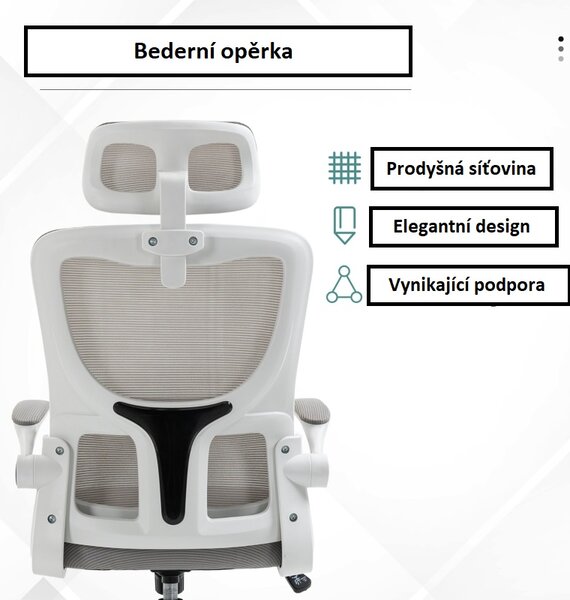 Kancelářská židle výškově nastavitelná s opěrkou hlavy, šedá 921-673V00GY