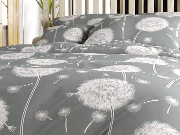 Bavlněné povlečení DANDELION BLEND šedé hotelová kapsa Rozměr povlečení: 70 x 90 cm | 140 x 200 cm