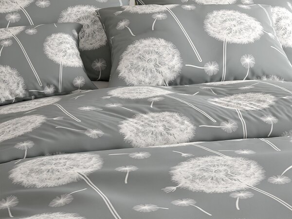 Bavlněné povlečení DANDELION BLEND šedé hotelová kapsa Rozměr povlečení: 70 x 90 cm | 140 x 200 cm