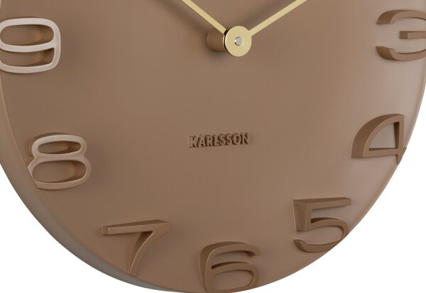 Karlsson Designové nástěnné hodiny 5311BR Karlsson, cappuccino