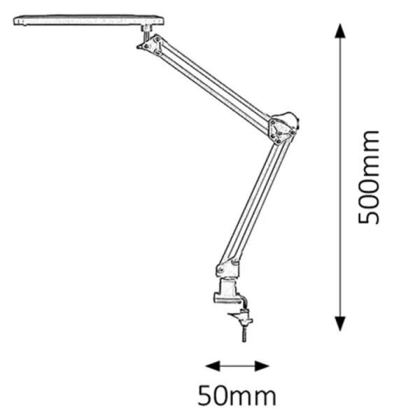Rabalux 4420 RAUL - Stříbrná LED lampa na desku stolu, LED 6W, 4000K (Moderní naklápěcé lampička, ideální pro školáky a do kanceláře s montáží na desku stolu)
