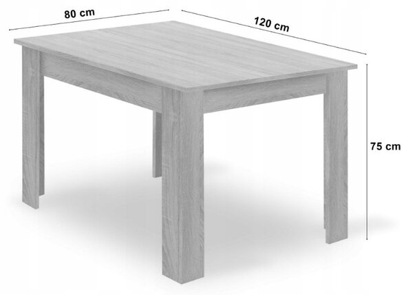 Jídelní set 1 + 4, stůl MADO 120x80 cm černá/dub artisan + černá sametová židle LAVA s černými nohami