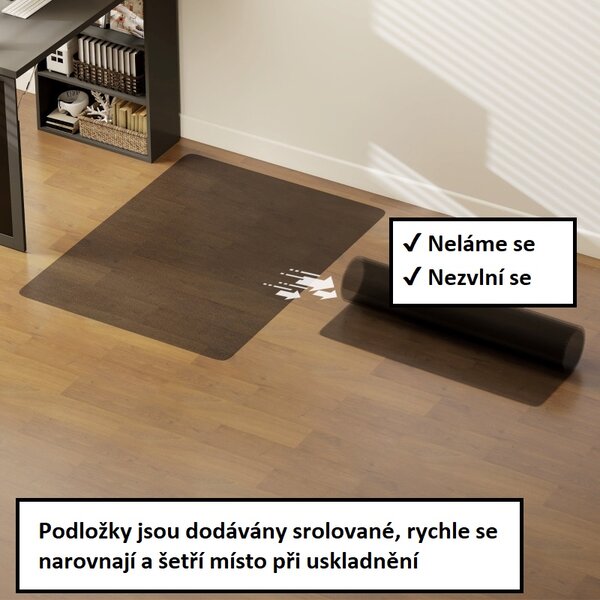 Ochranná podložka pod kancelářskou židli průhledná 90 x 120 cm 922-012V03BK