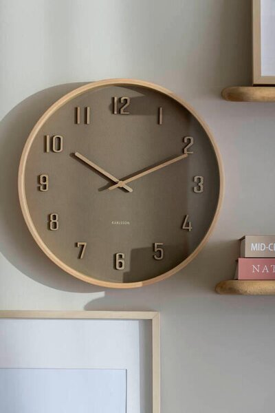 NÁSTĚNNÉ HODINY světle hnědá 22 cm Karlsson - Nástěnné hodiny, Online Only