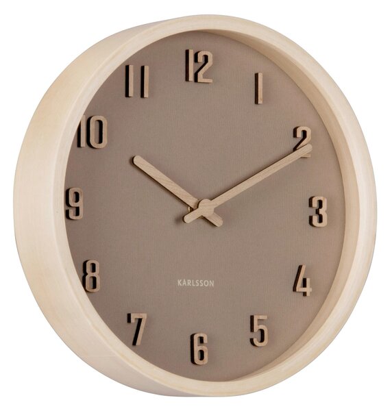 NÁSTĚNNÉ HODINY světle hnědá 22 cm Karlsson - Nástěnné hodiny, Online Only