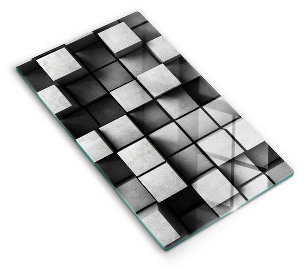 Skleněná deska do kuchyně Abstraktní 3d čtverce