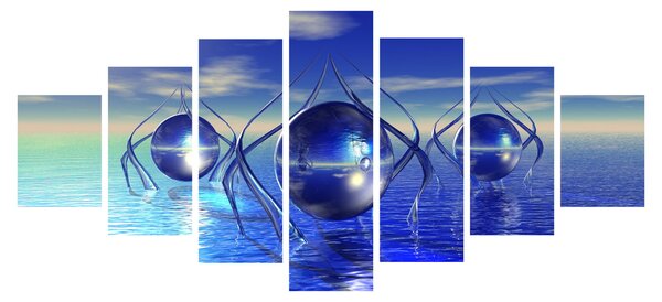 Obraz abstrakce - voda (210x100 cm)