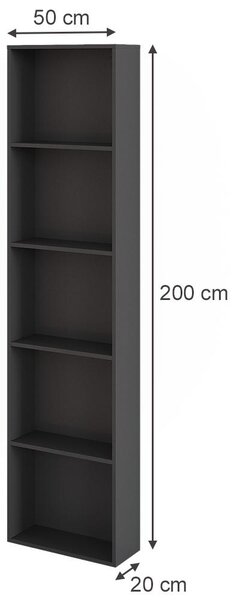 Boční police Vicco Elmo Antracit 50 x 200 cm, Model 59909