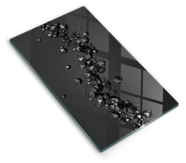 Skleněná deska do kuchyně 3d abstrakce tvarů