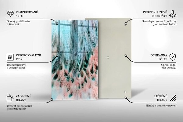 Skleněná deska do kuchyně Boho ptačí peří
