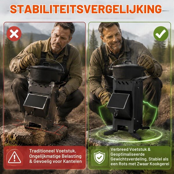 Přenosný krb na dřevo – výška 32 cm – vyroben z legované oceli