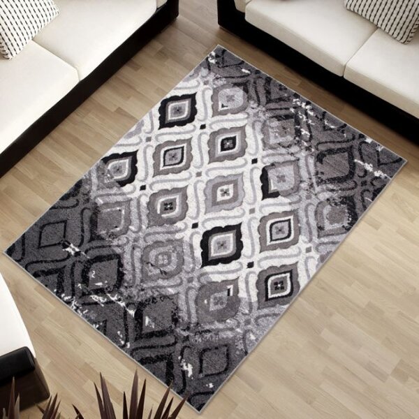 Koberec Sumatra H109B Geometric světle šedý