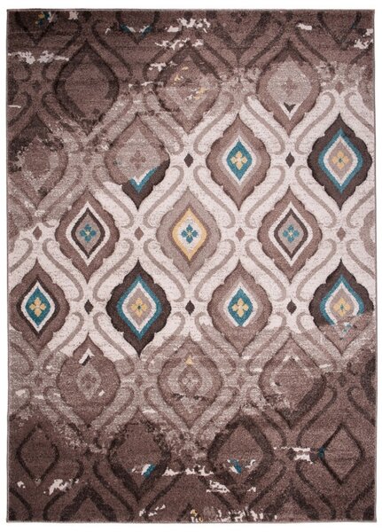 Koberec Sumatra H109A Geometric hnědý, tmavě béžový