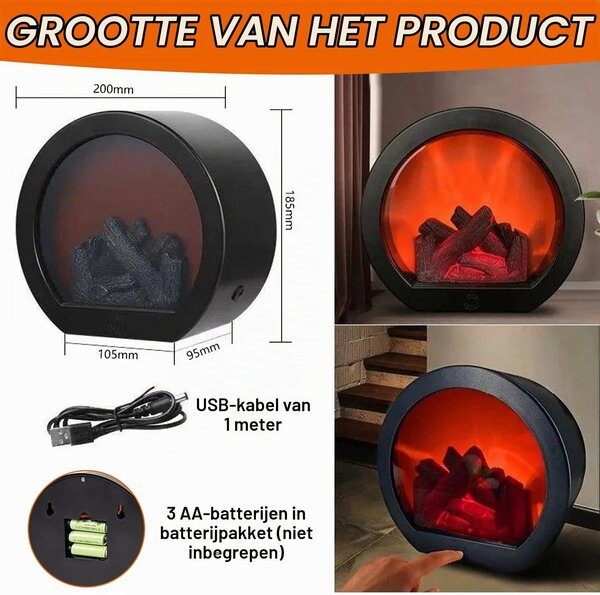 LED elektrický krb s otevřeným designem, černý - 40 x 40 x 40 cm - pro použití v interiéru i exteriéru - atmosférické osvětlení