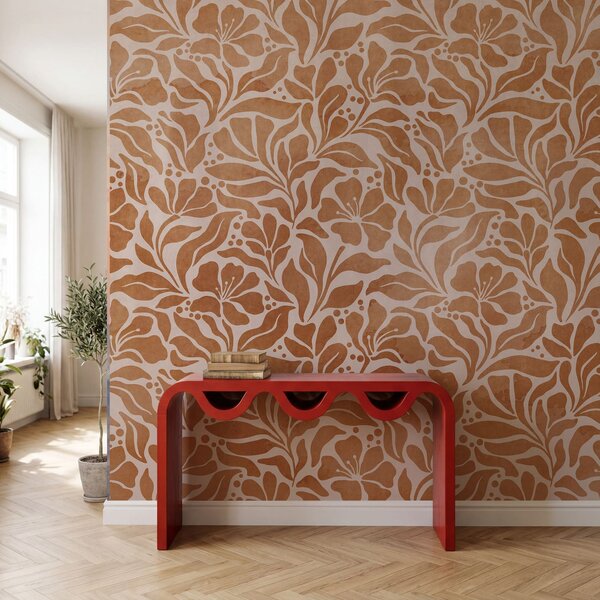 Fototapeta Design s květinovým vzorem inspirovaným přírodou, Květinové fototapety, Populární fototapety - Tapeko.co.cz