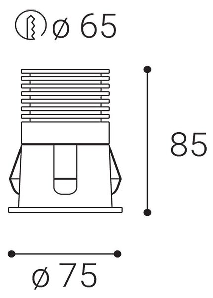 LED2 2250333 Svítidlo RAY M, B ZÁPUSTNÉ ČERNÉ - LED2 Lighting